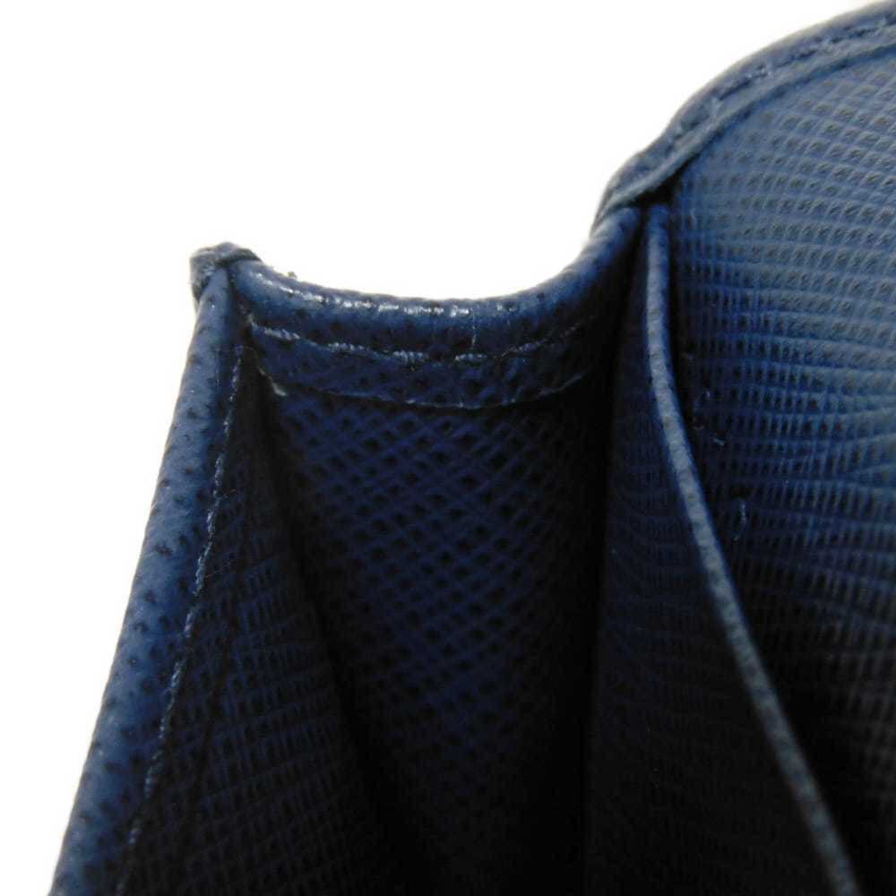 Prada Saffiano Metal Card Case, Blue, Snap Button Closure, Bi-fold, Plate, Bl... - Picture 15 of 16